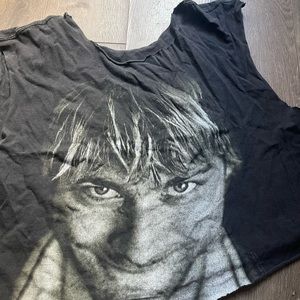 Vintage Kurt Cobain cute up distressed tee, tank